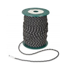 Bobine de 100m de drisse Windsurf pré-étirée D3.8mm noir fil vert