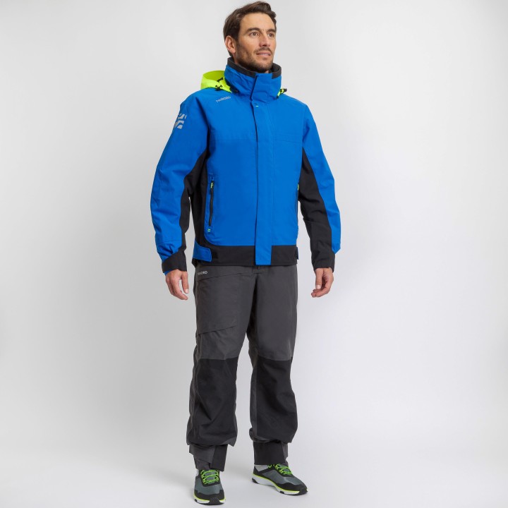 Blouson Homme Gamme 500 bleu/jaune siglé FFVoile