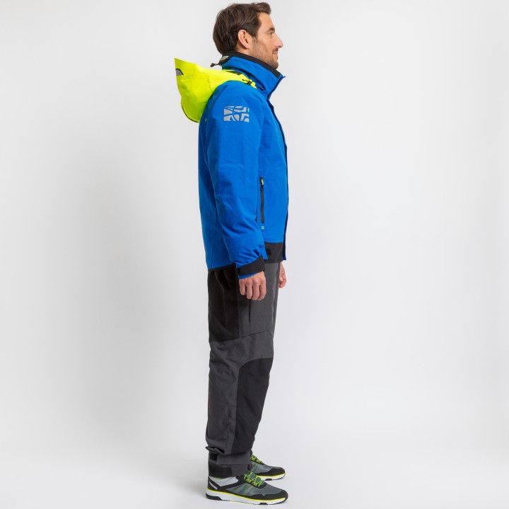 Blouson Homme Gamme 500 bleu/jaune siglé FFVoile