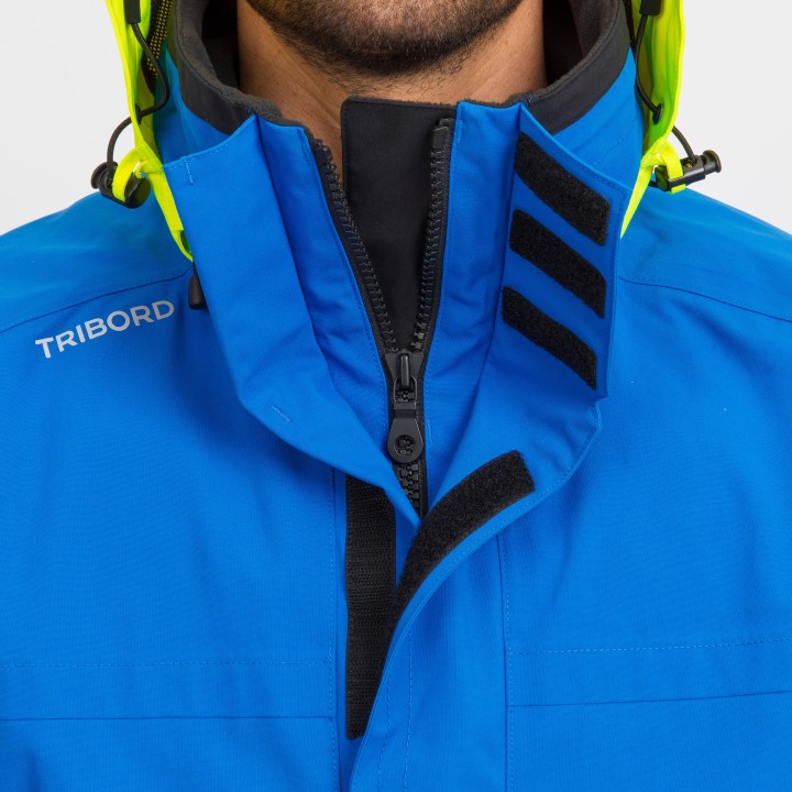 Blouson Homme Gamme 500 bleu/jaune siglé FFVoile