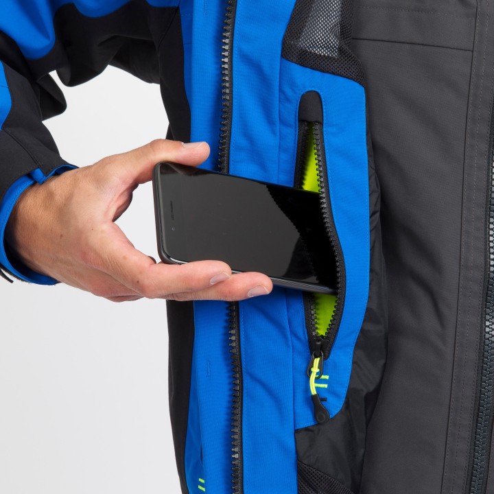 Blouson Homme Gamme 500 bleu/jaune siglé FFVoile