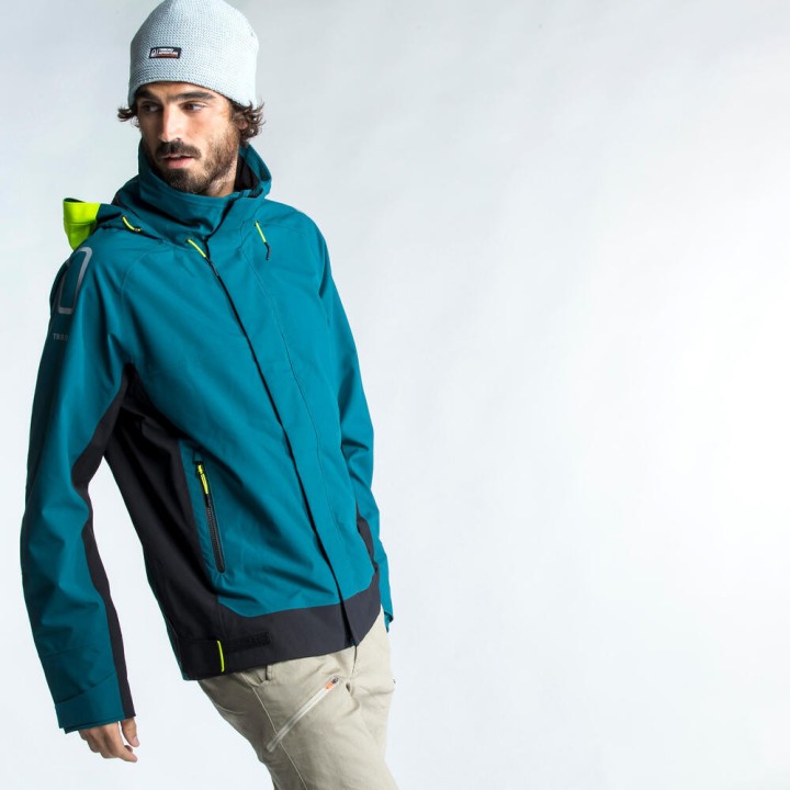 Blouson Homme Gamme 500 bleu pétrol siglé FFVoile