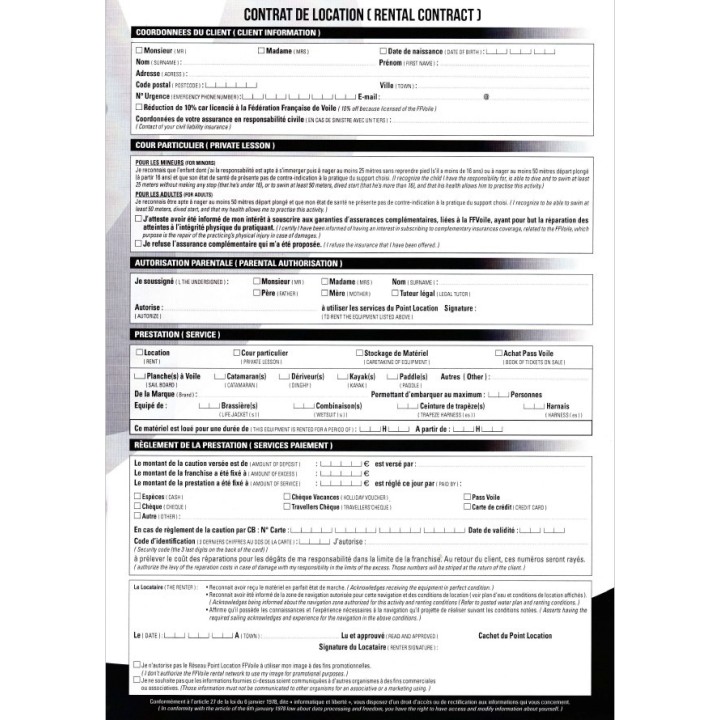 Carnet de contrat